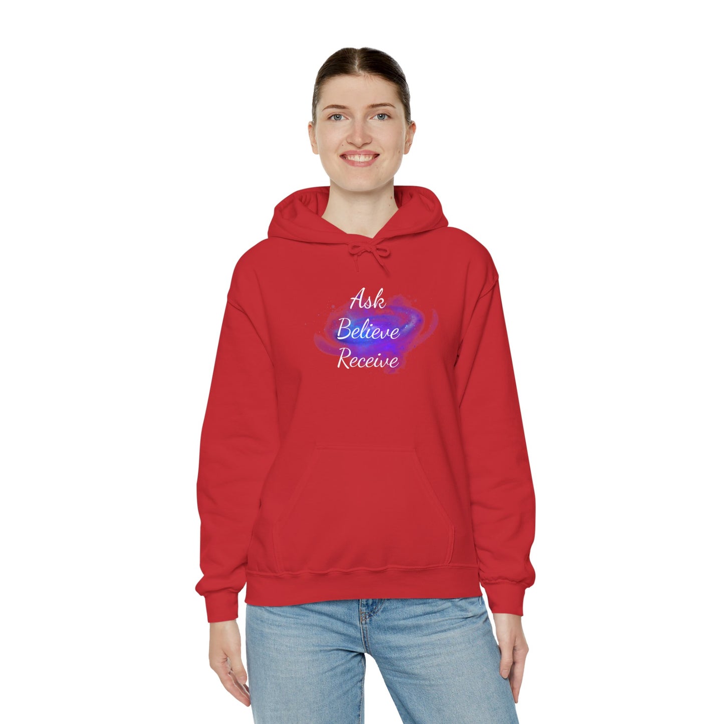 Ask Believe Receive Hoodie | Spiritual Manifestation Sweatshirt for Meditation & Mindfulness