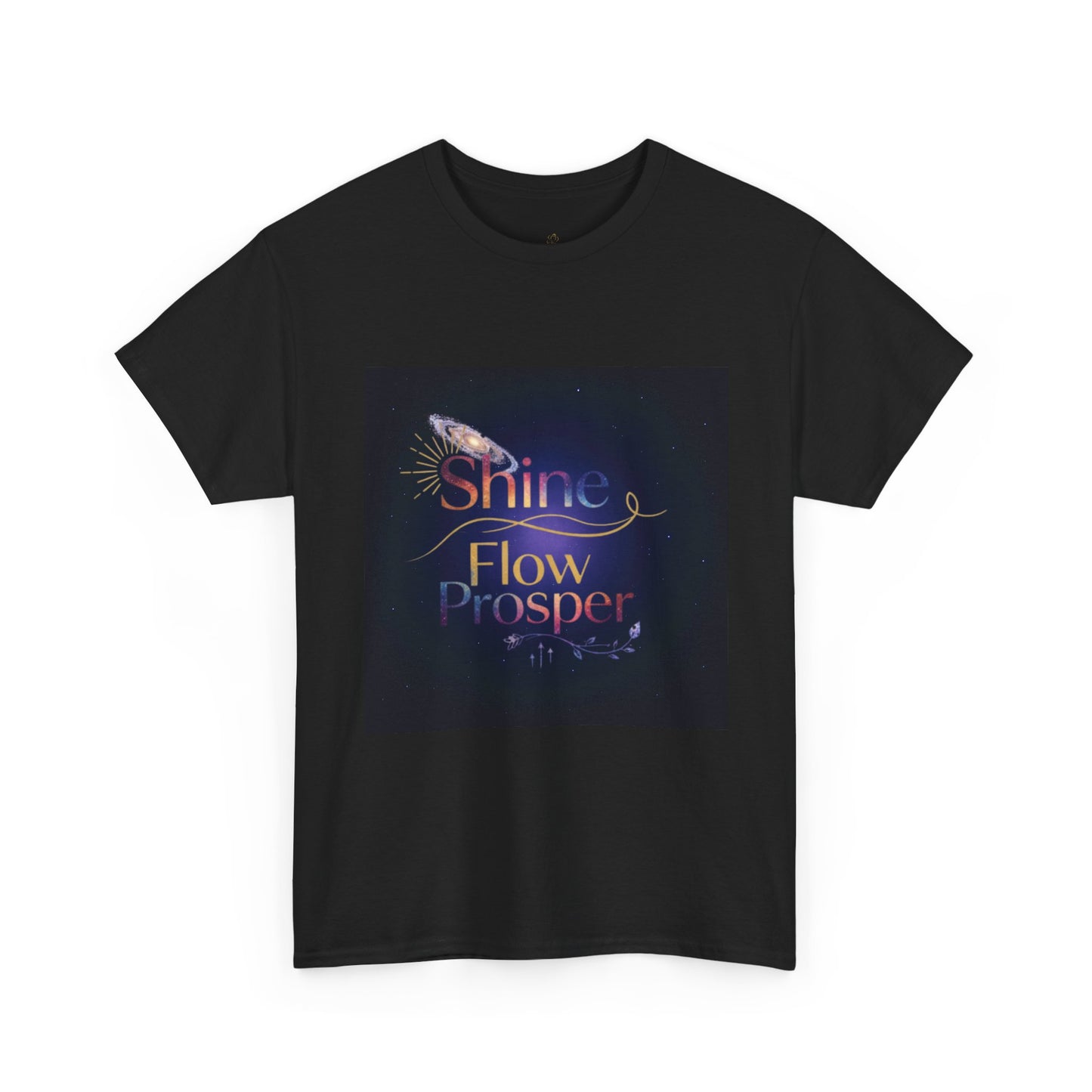 Shine Flow Prosper T-Shirt – Cosmic Manifestation Tee by Druvs