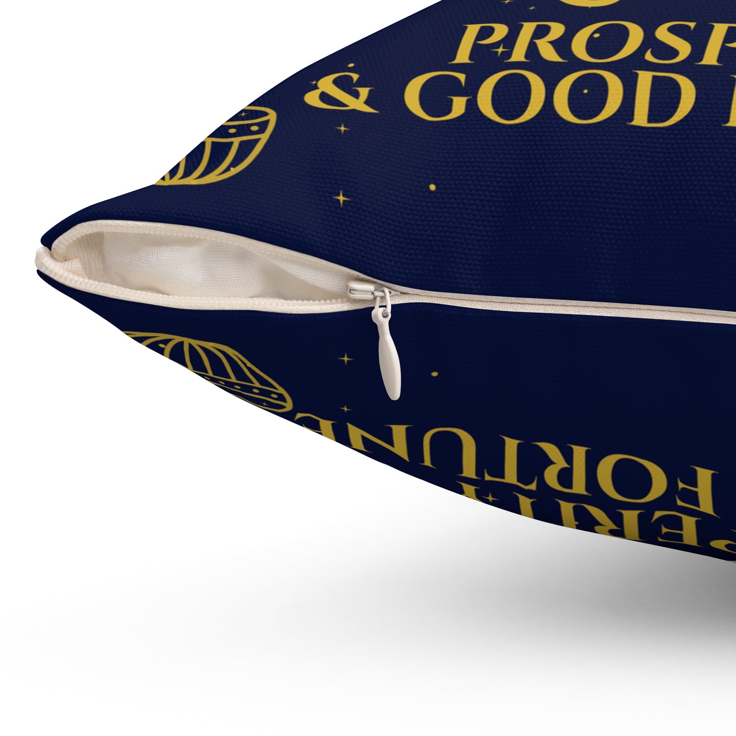 Shubh Labh Diwali Cushion – Prosperity & Good Fortune in Royal Blue by Druvs