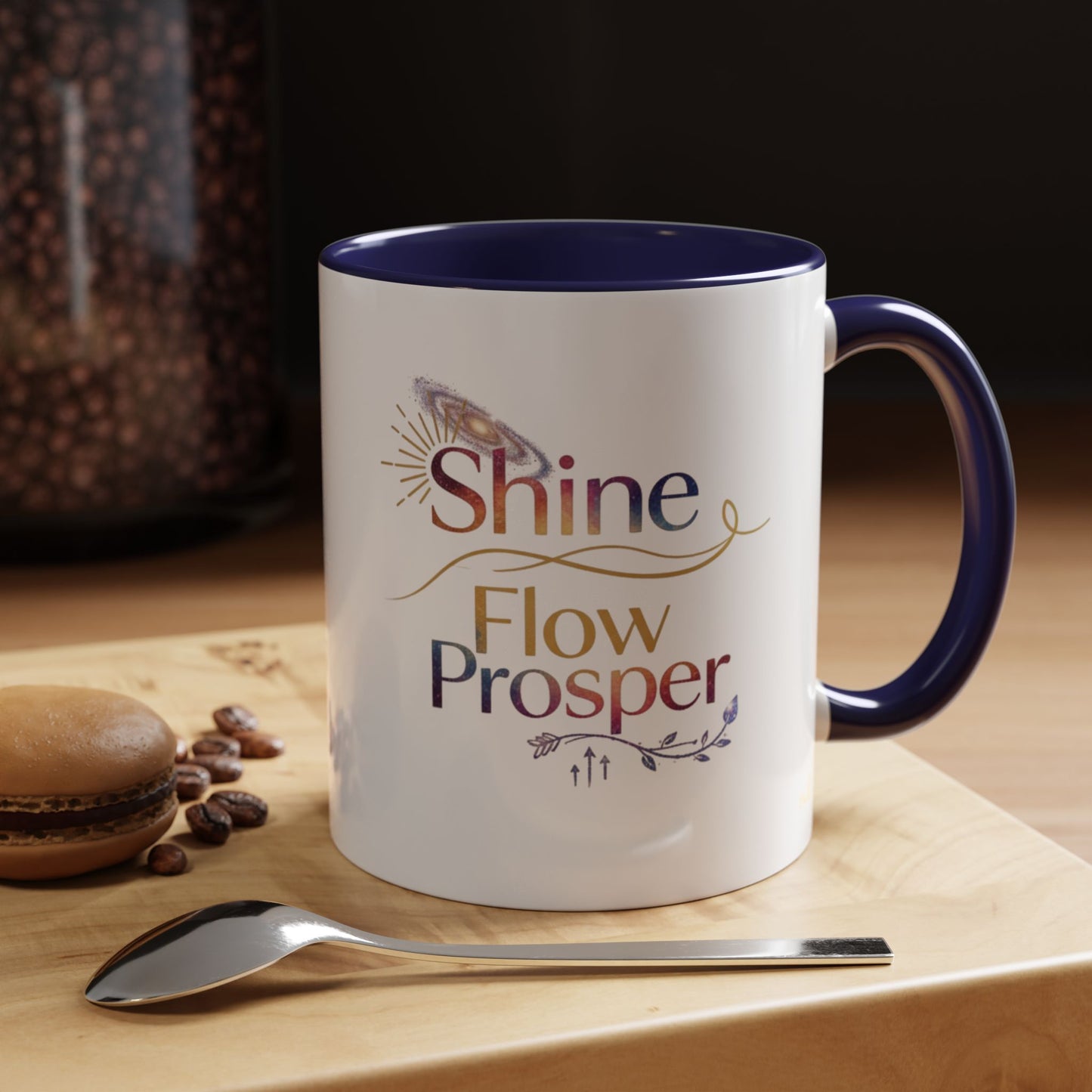 Shine Flow Prosper Cosmic Edition Mug – Galaxy Manifestation Mug by Druvs