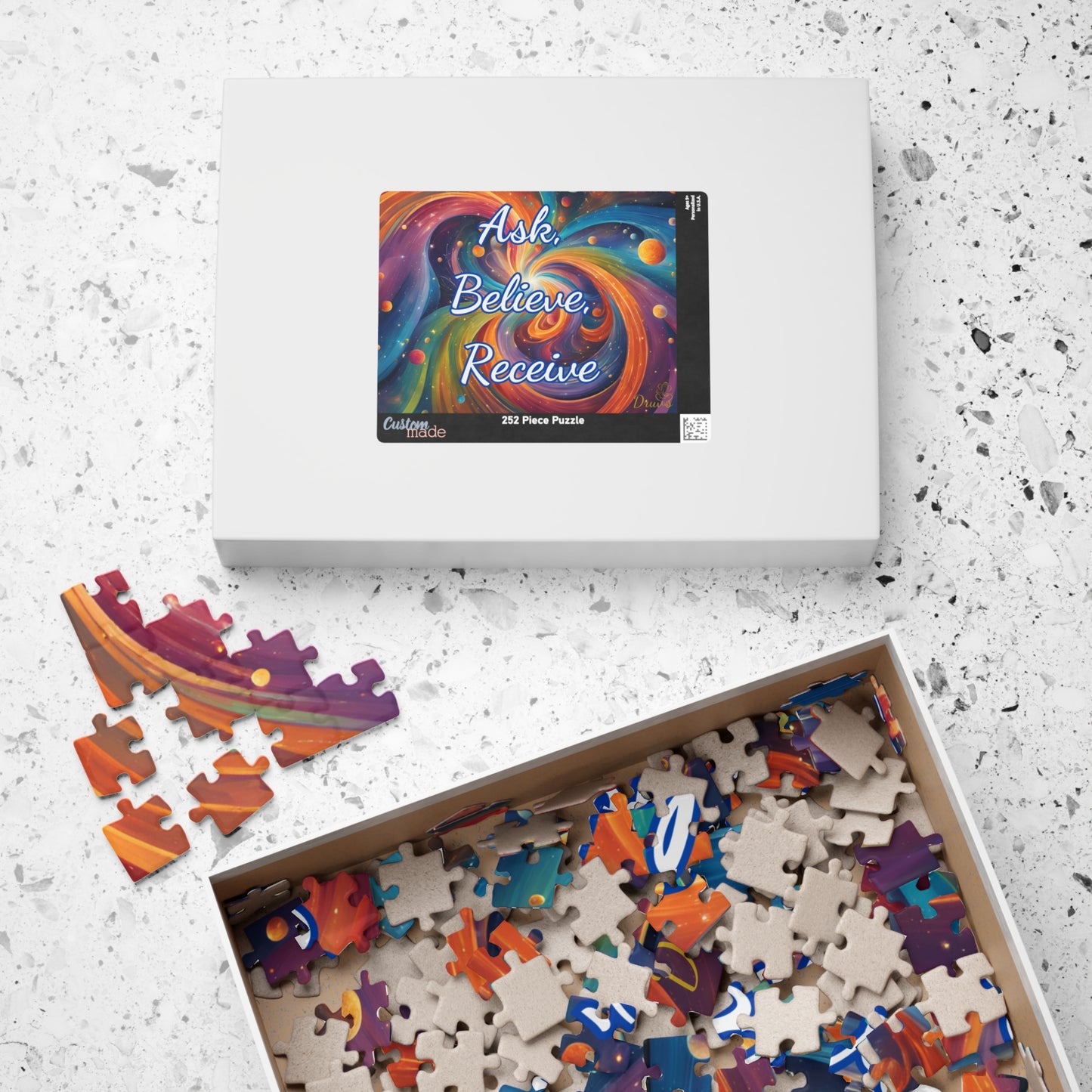 Ask. Believe. Receive. Cosmic Puzzle – Law of Attraction Jigsaw for Manifestation Lovers