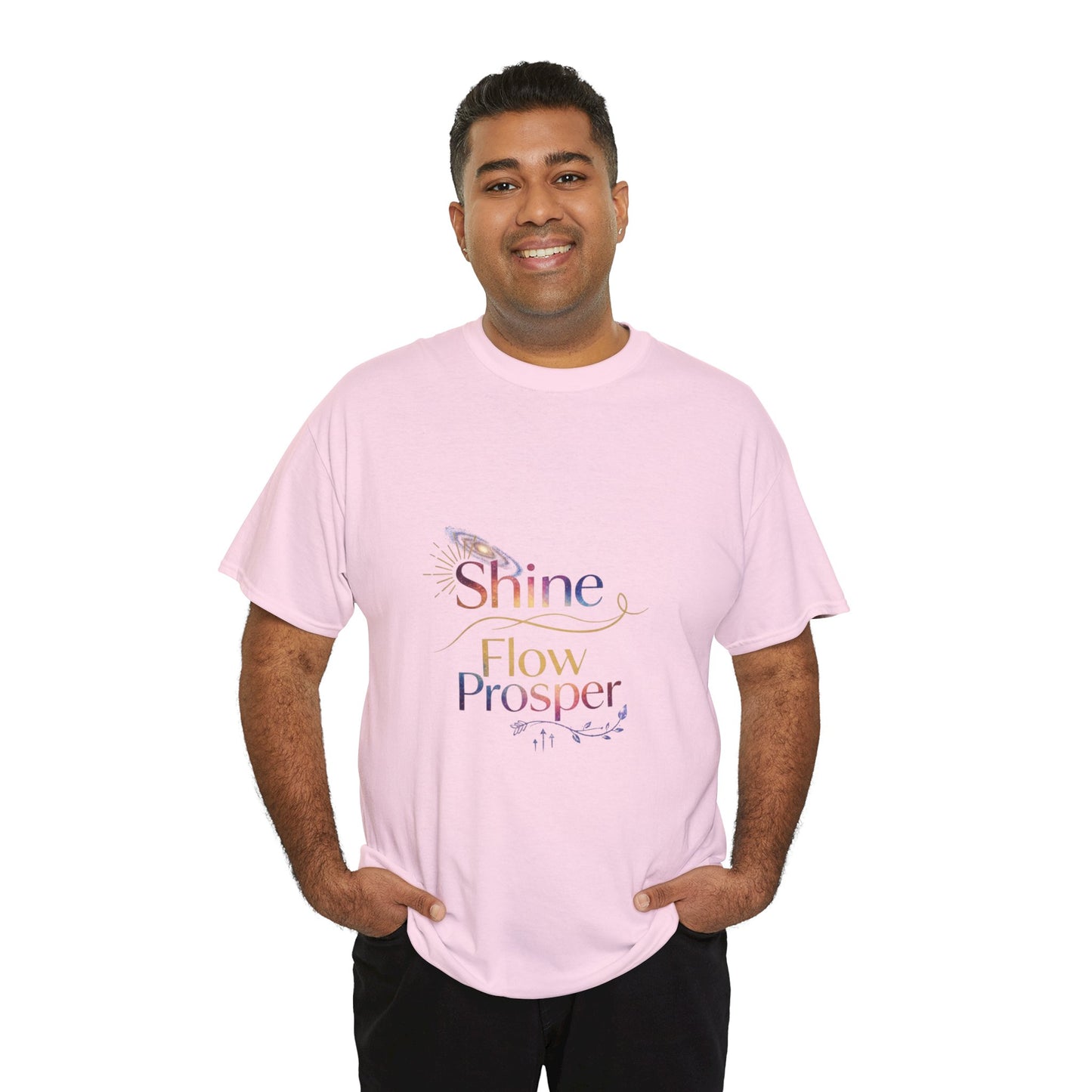 Shine Flow Prosper T-Shirt – Cosmic Manifestation Tee by Druvs