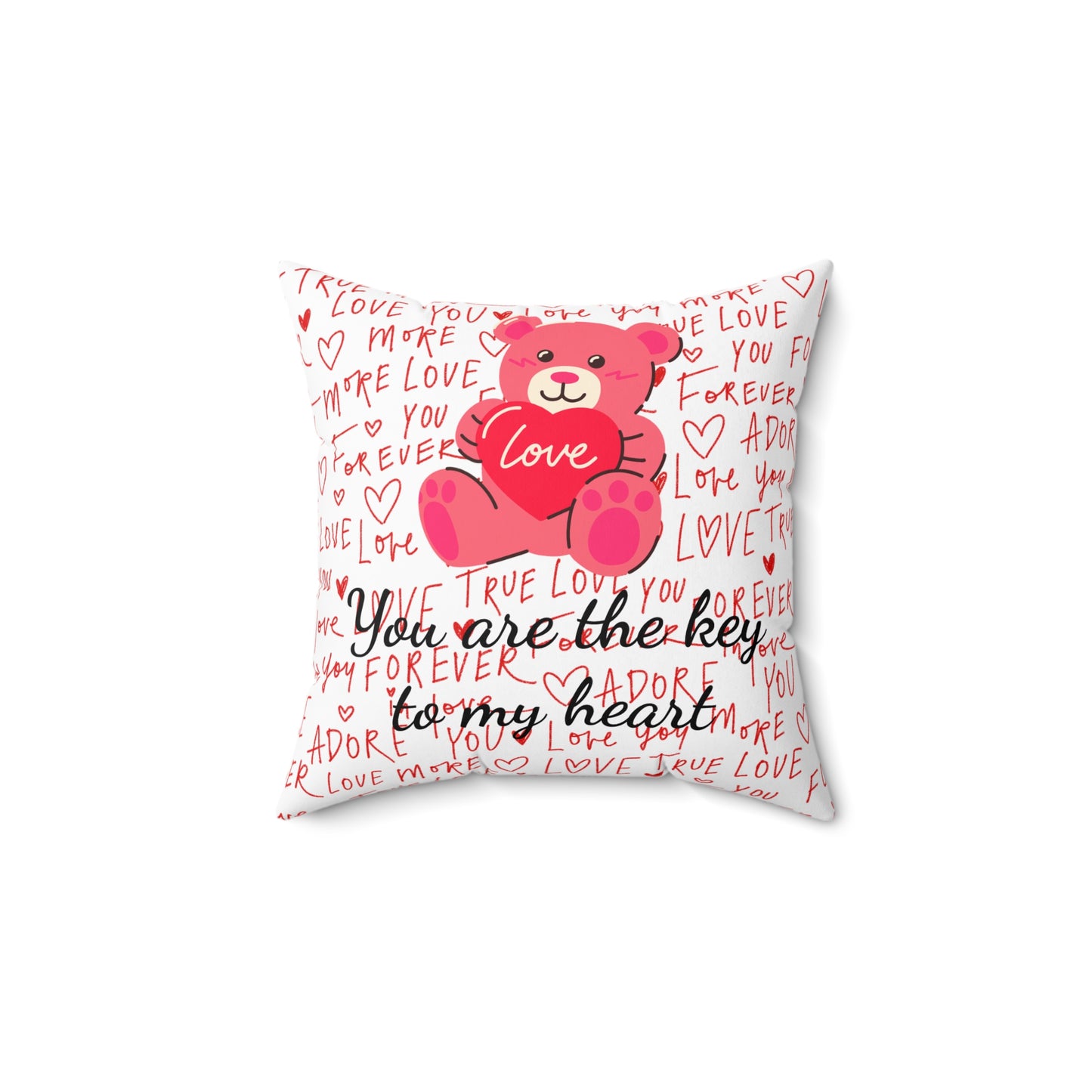 Valentine’s Day Love Cushion – You Are the Key to My Heart Teddy Pillow