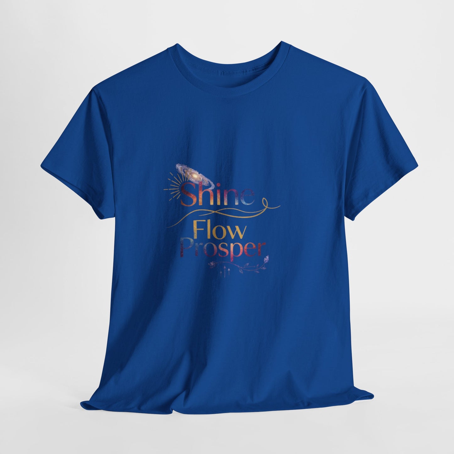 Shine Flow Prosper T-Shirt – Cosmic Manifestation Tee by Druvs