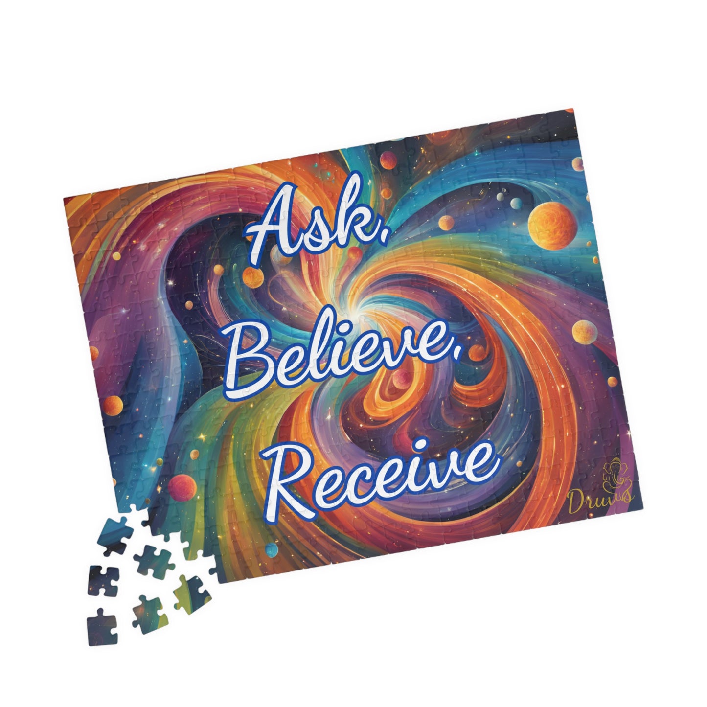 Ask. Believe. Receive. Cosmic Puzzle – Law of Attraction Jigsaw for Manifestation Lovers