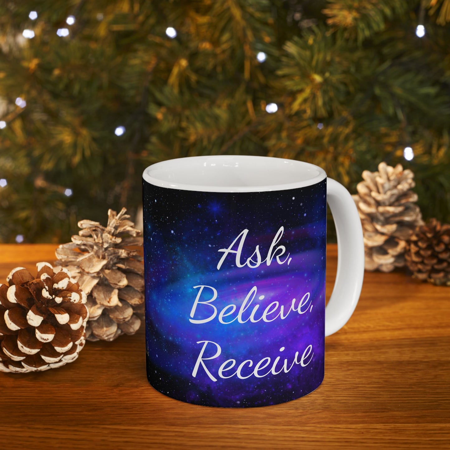 Ask. Believe. Receive. Mug – Galaxy Manifestation Coffee Cup | Druvs