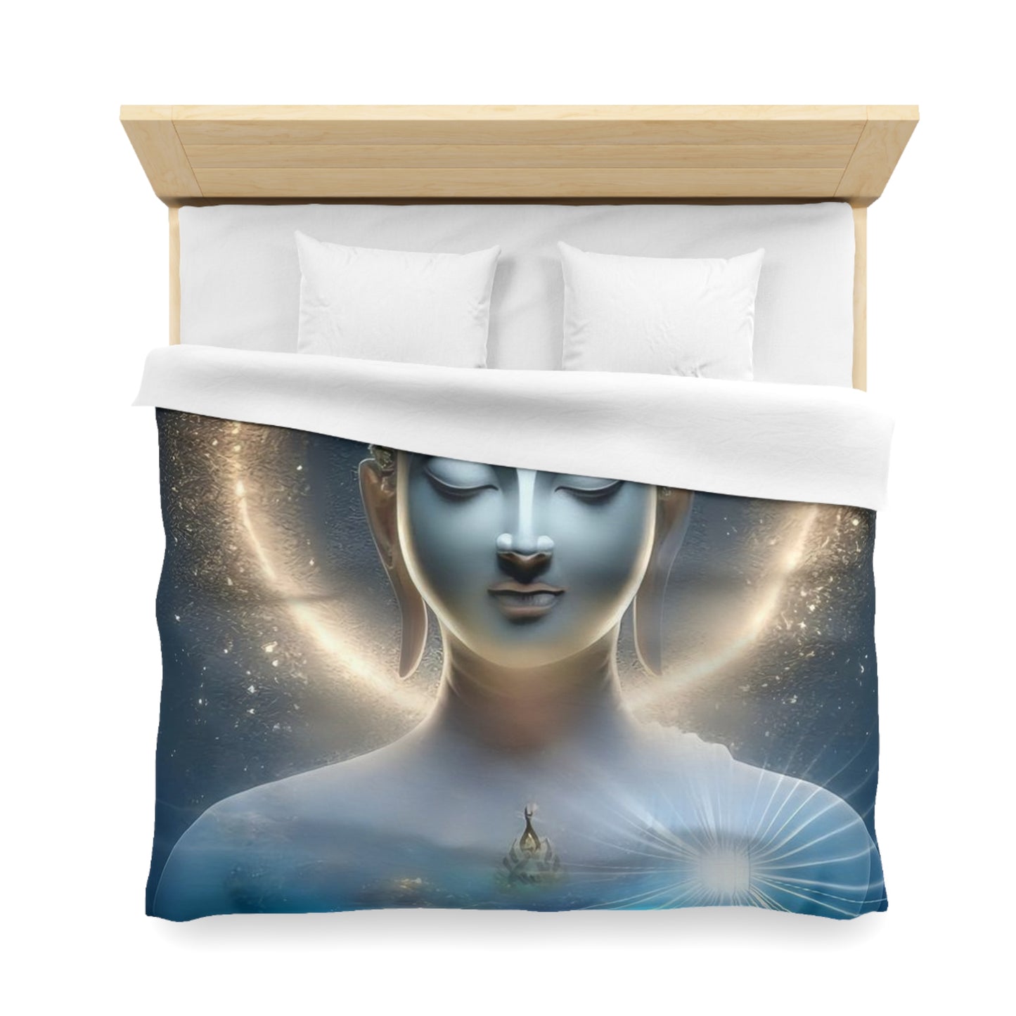 Serene Buddha Duvet Cover – Enlightened Cosmic Bedding by Druvs (Available in All Sizes)