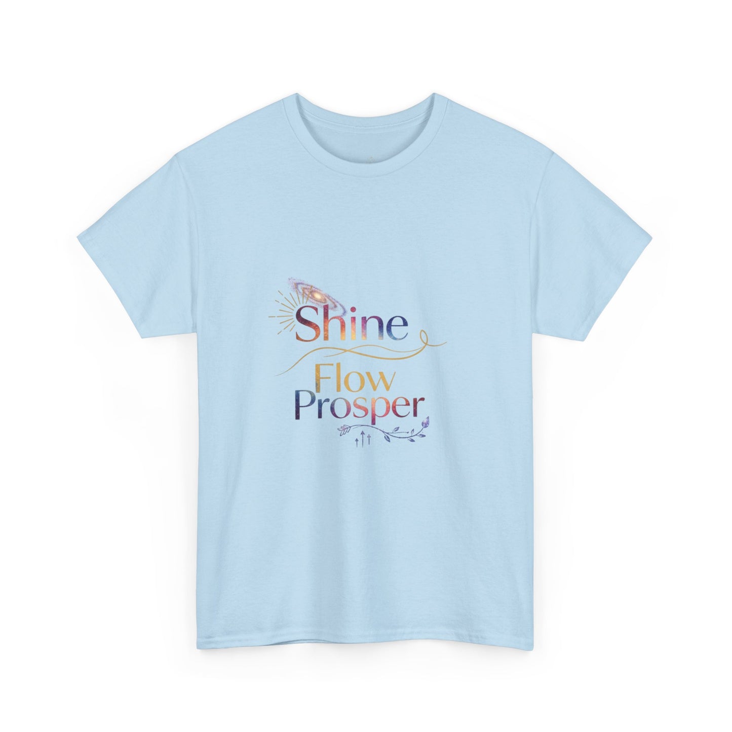 Shine Flow Prosper T-Shirt – Cosmic Manifestation Tee by Druvs