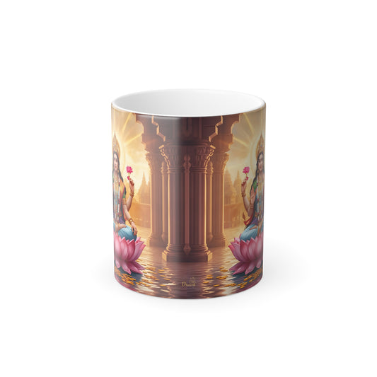 Lakshmi Magic Mug | Color Changing Mug, Goddess Lakshmi Coffee Cup, Hindu Gift, Prosperity & Abundance Mug, Spiritual Drinkware