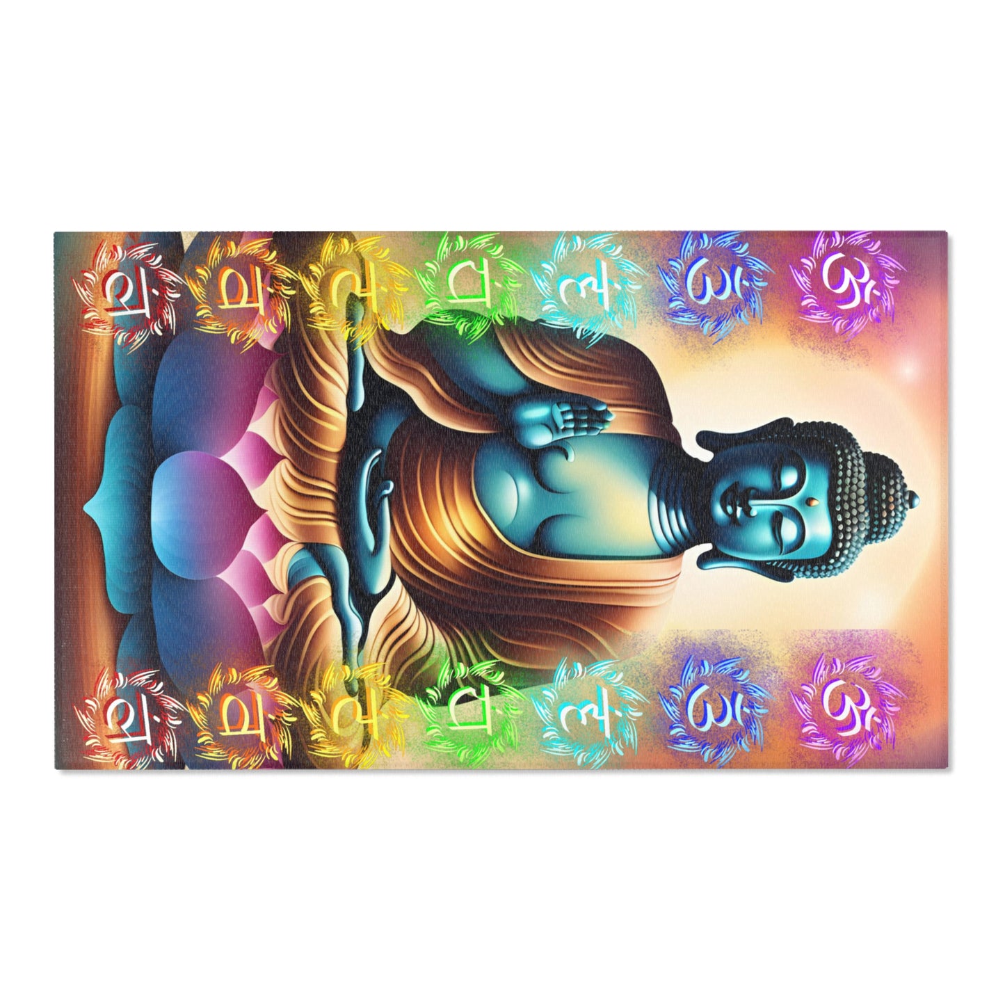 Buddha Chakra Area Rug – Sacred Lotus Meditation Mat