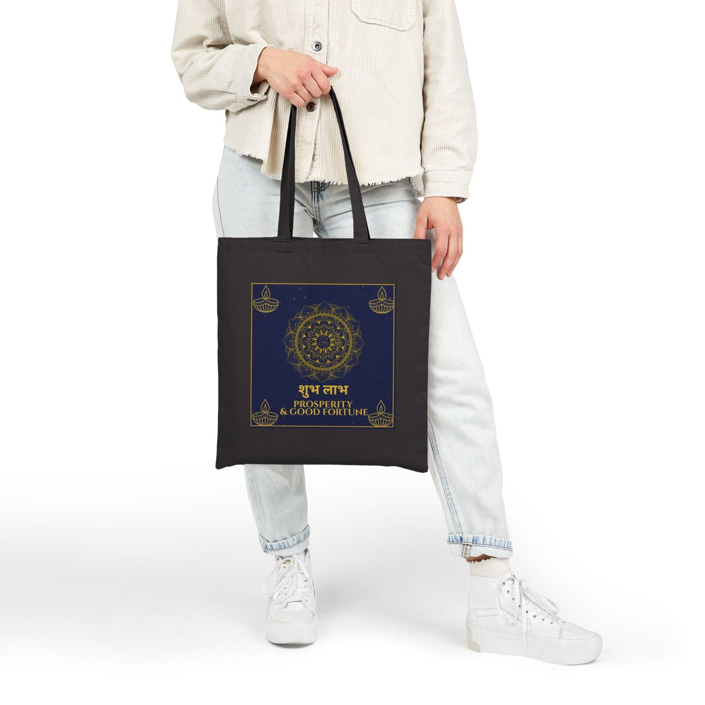 Shubh Labh Diwali Tote Bag – Prosperity & Good Fortune Mandala Design