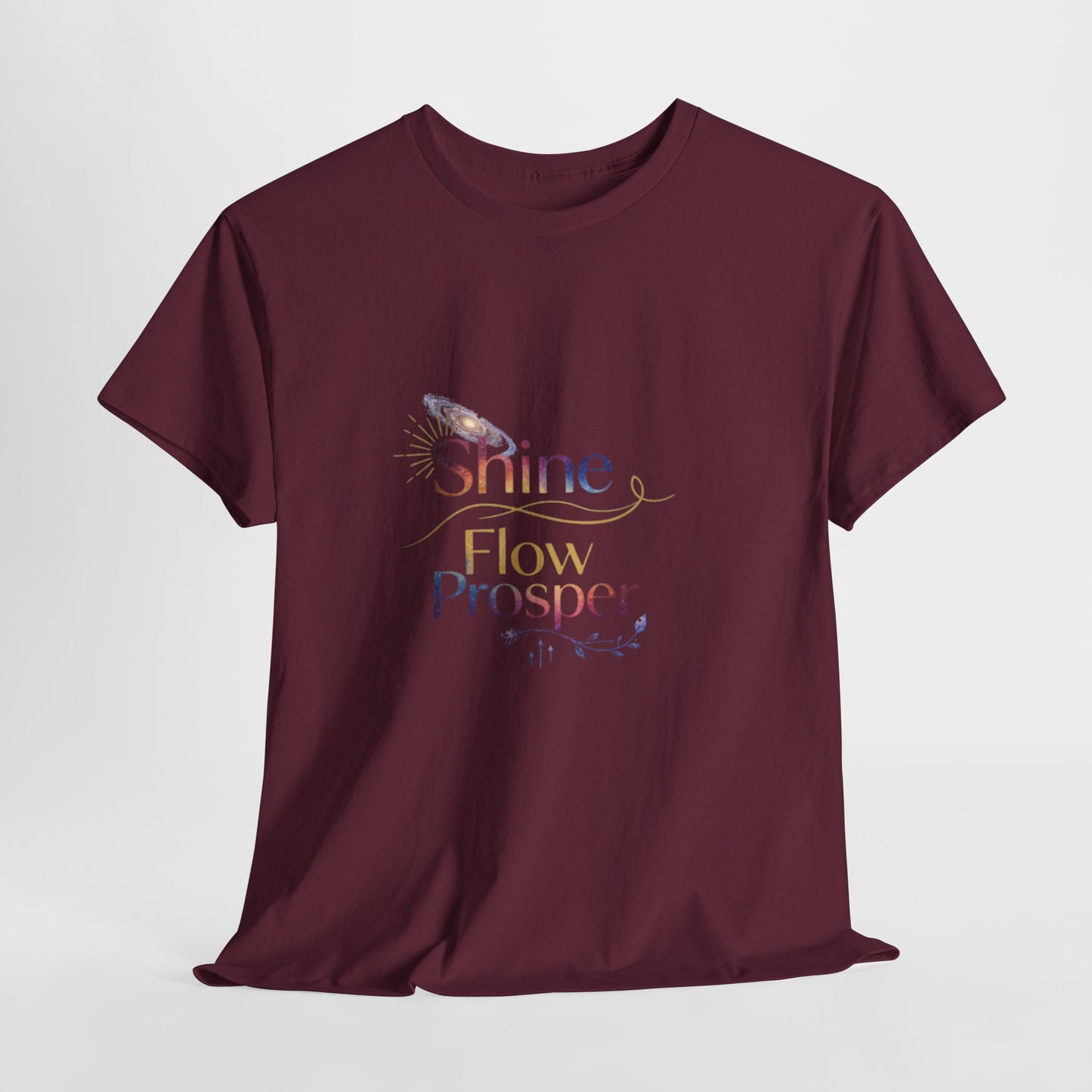 Shine Flow Prosper T-Shirt – Cosmic Manifestation Tee by Druvs