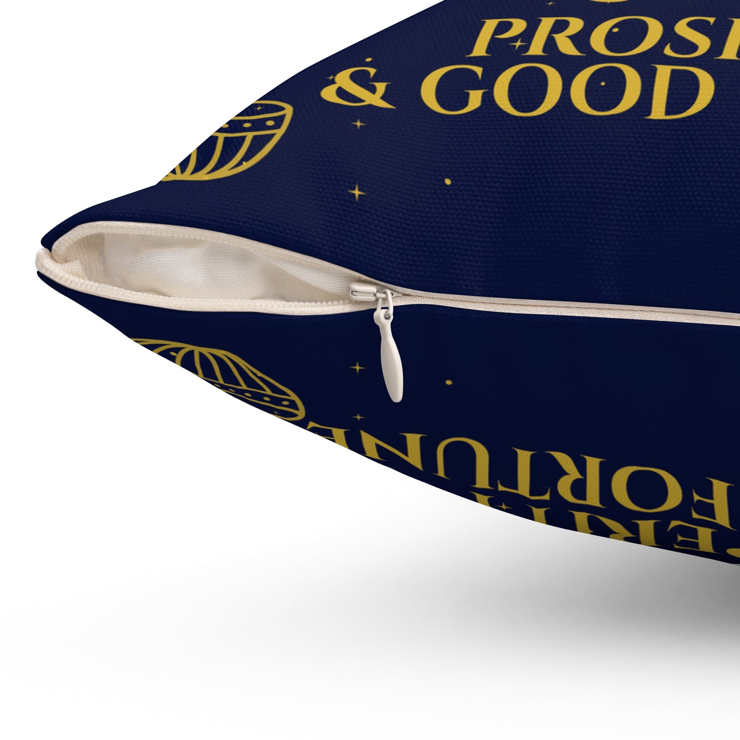 Shubh Labh Diwali Cushion – Prosperity & Good Fortune in Royal Blue by Druvs