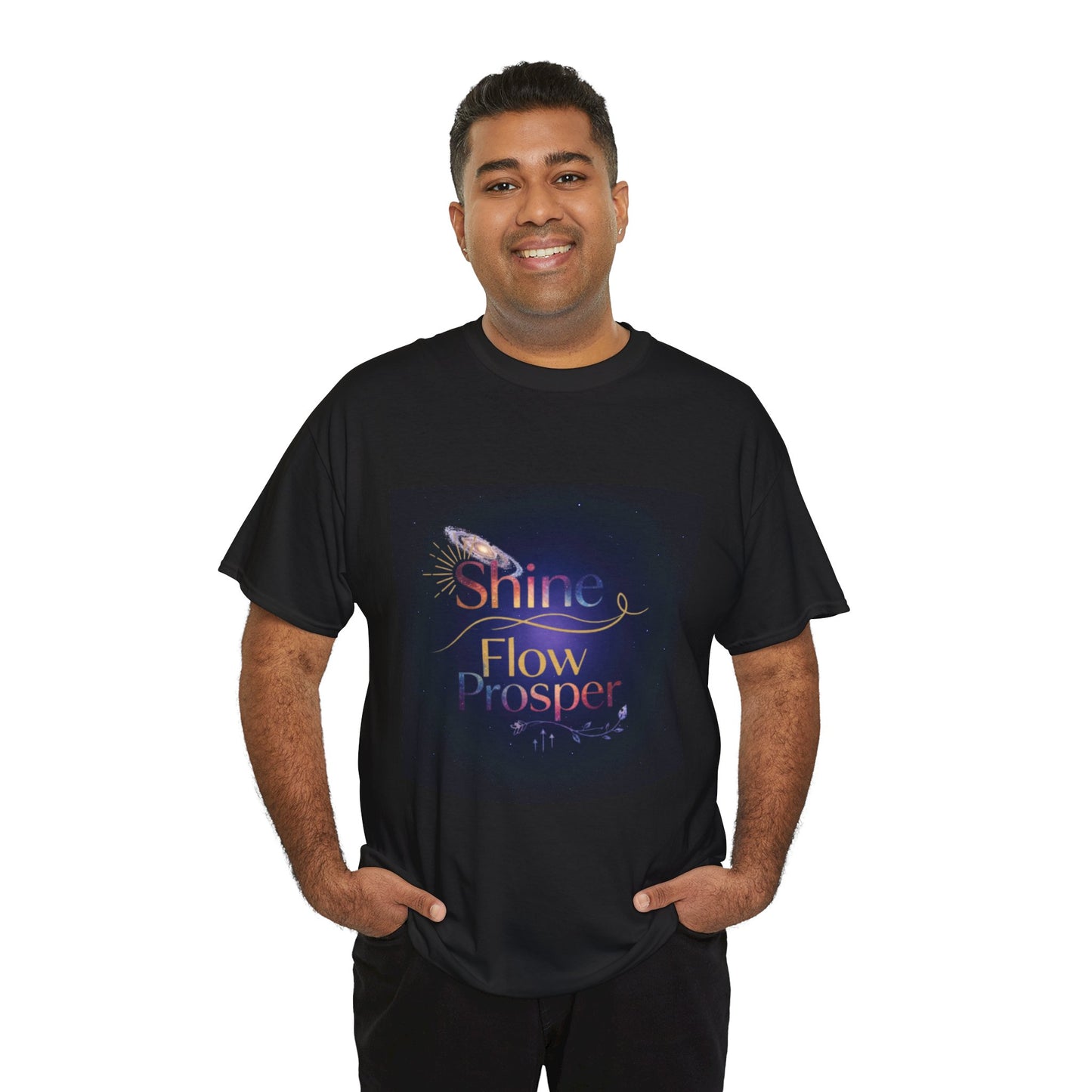 Shine Flow Prosper T-Shirt – Cosmic Manifestation Tee by Druvs