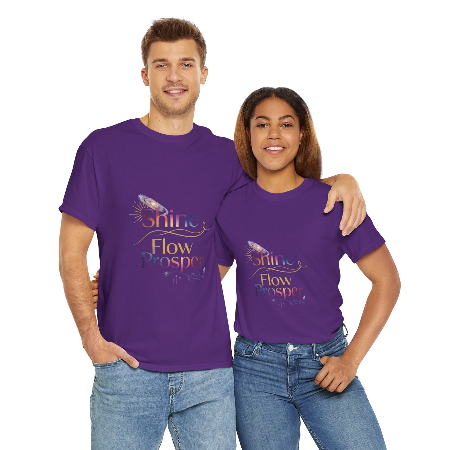 Shine Flow Prosper T-Shirt – Cosmic Manifestation Tee by Druvs