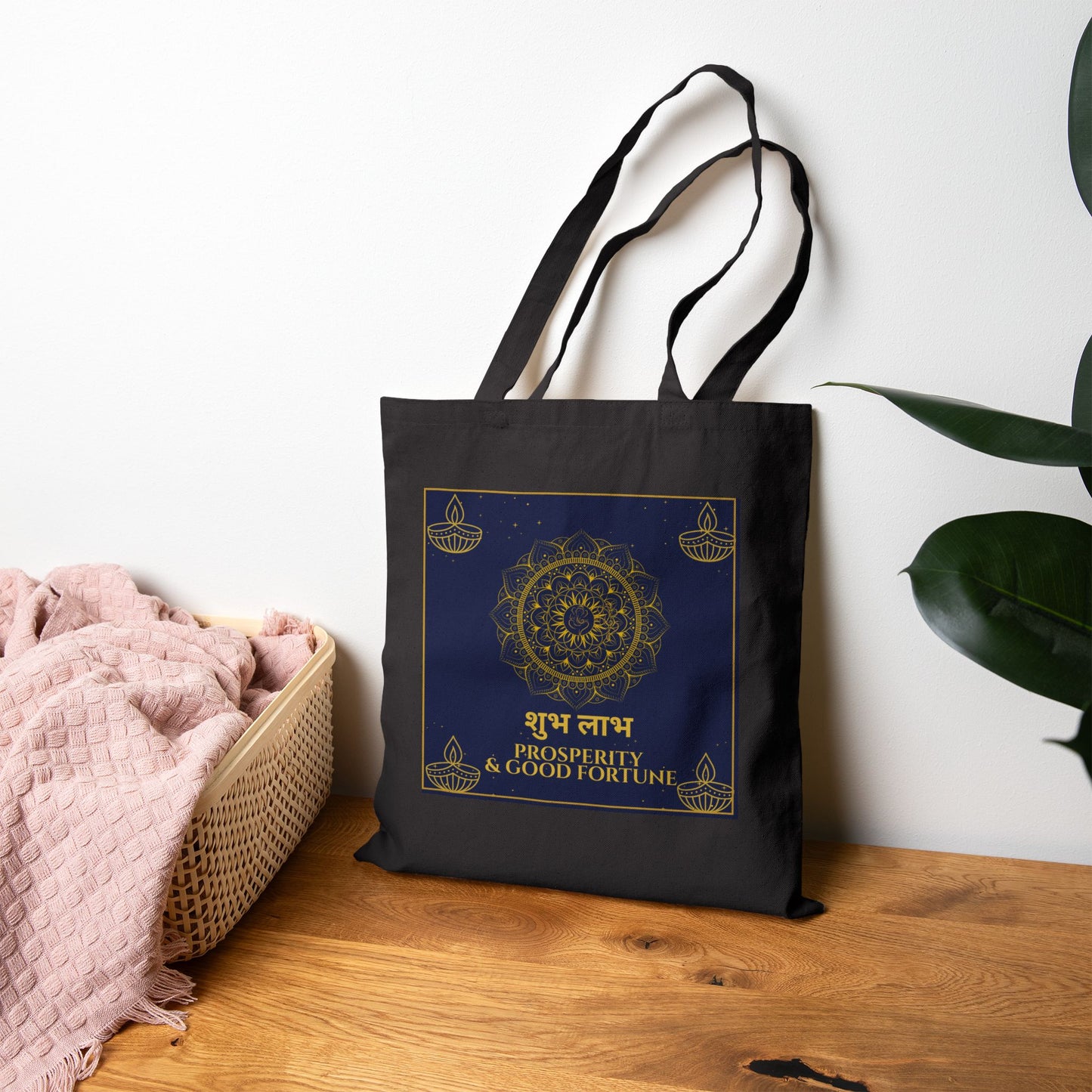 Shubh Labh Diwali Tote Bag – Prosperity & Good Fortune Mandala Design