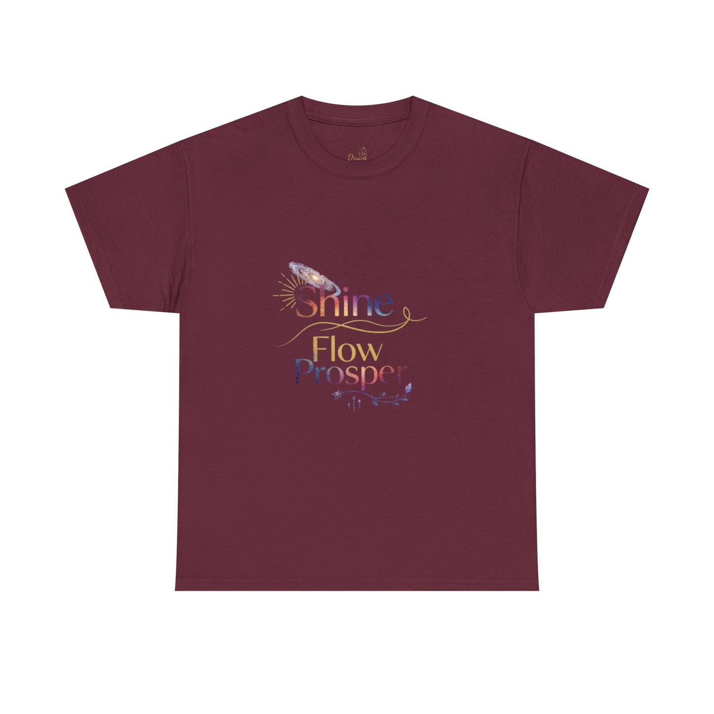 Shine Flow Prosper T-Shirt – Cosmic Manifestation Tee by Druvs