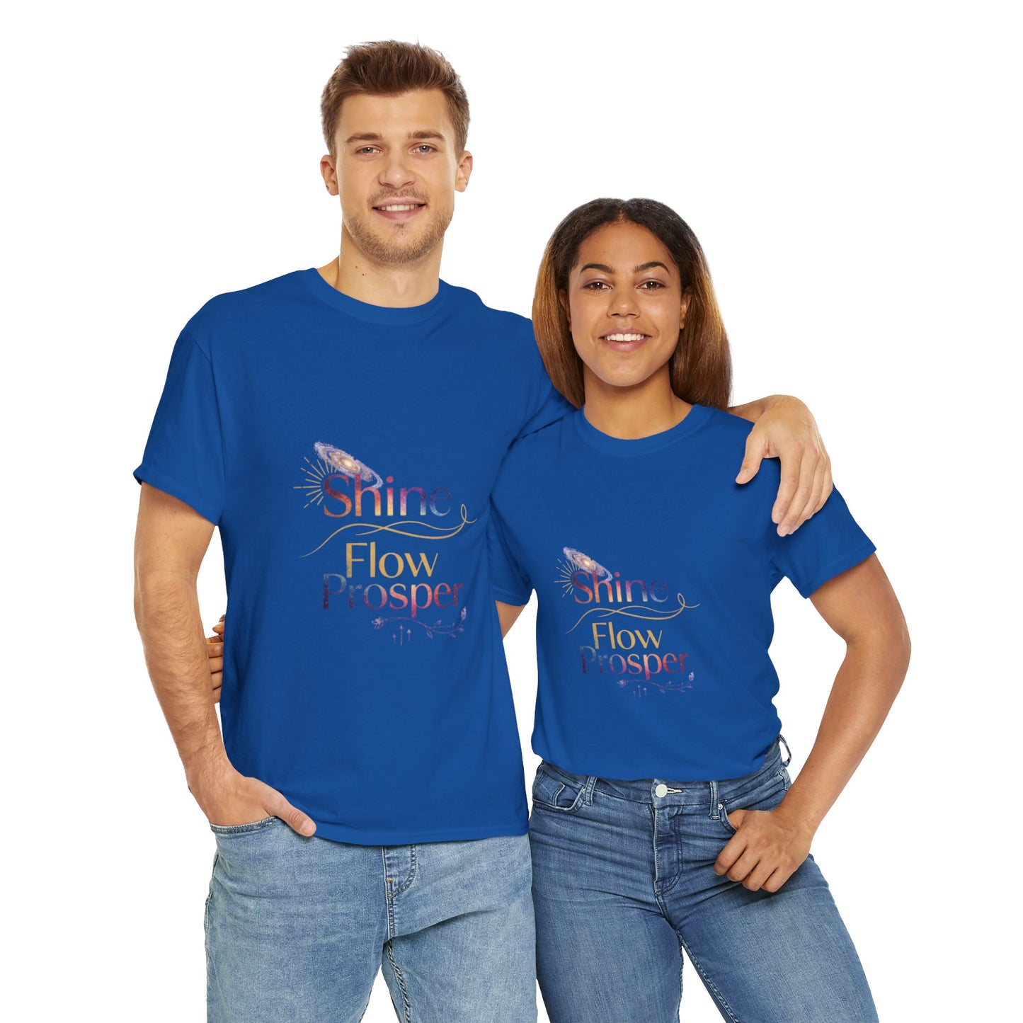 Shine Flow Prosper T-Shirt – Cosmic Manifestation Tee by Druvs