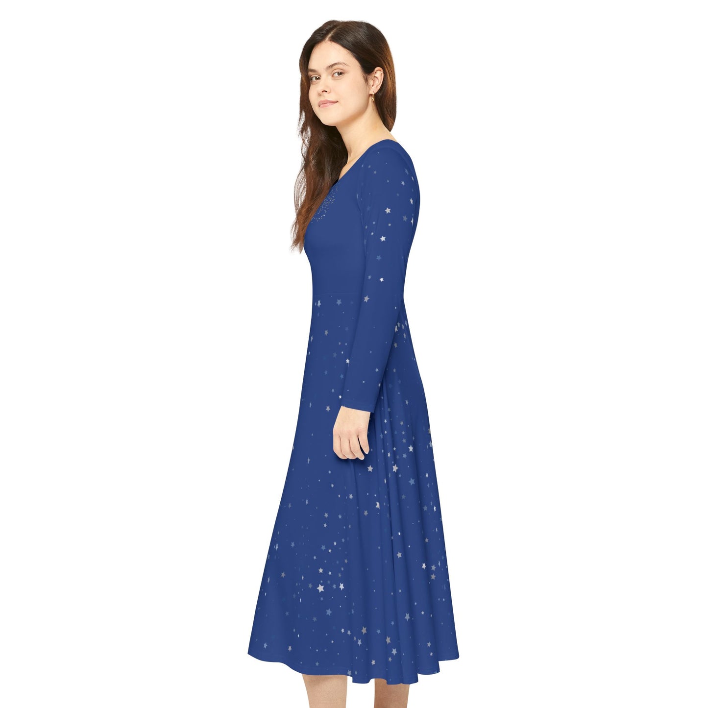 Long Sleeve Dress with Champagne Glass and Stars