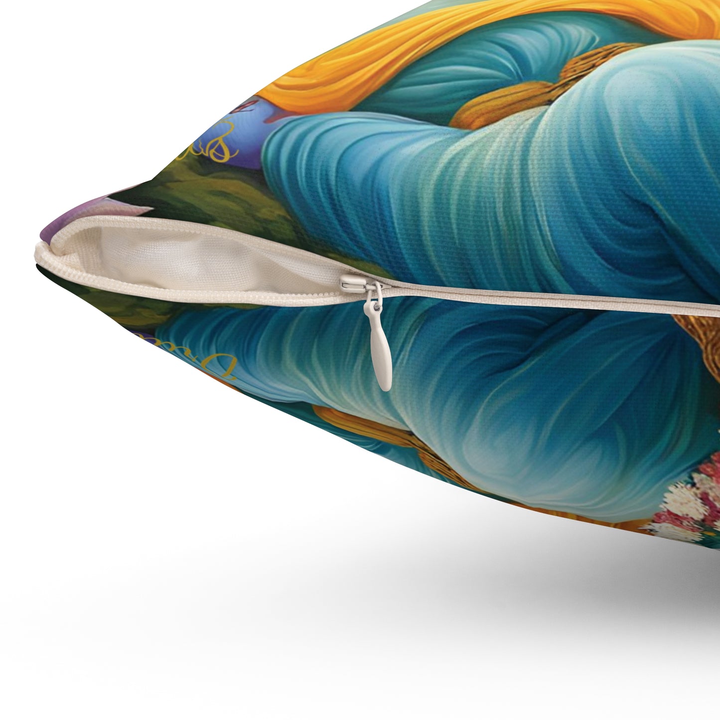 Lord Krishna Playing Flute Cushion Pillow – Spiritual Home Decor
