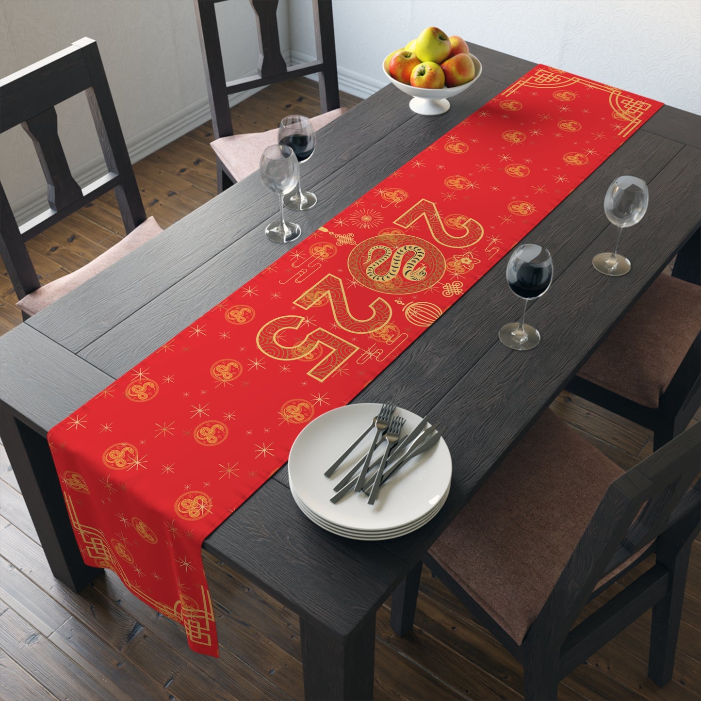 Chinese New Year Snake 2025 Table Runner