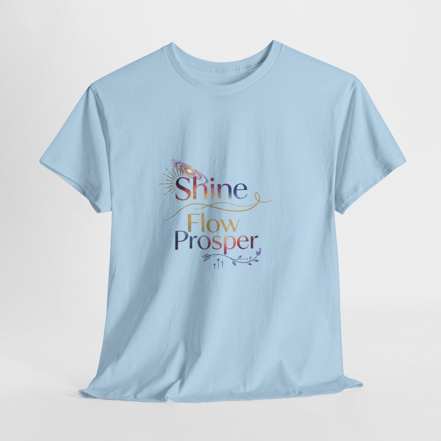 Shine Flow Prosper T-Shirt – Cosmic Manifestation Tee by Druvs