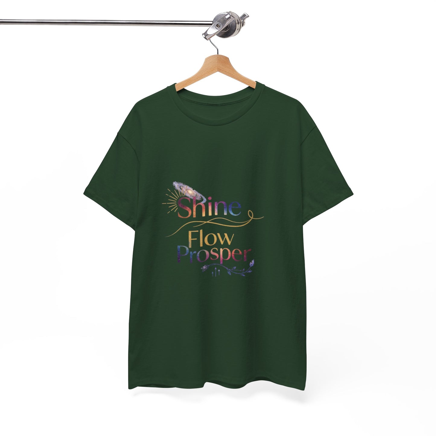 Shine Flow Prosper T-Shirt – Cosmic Manifestation Tee by Druvs