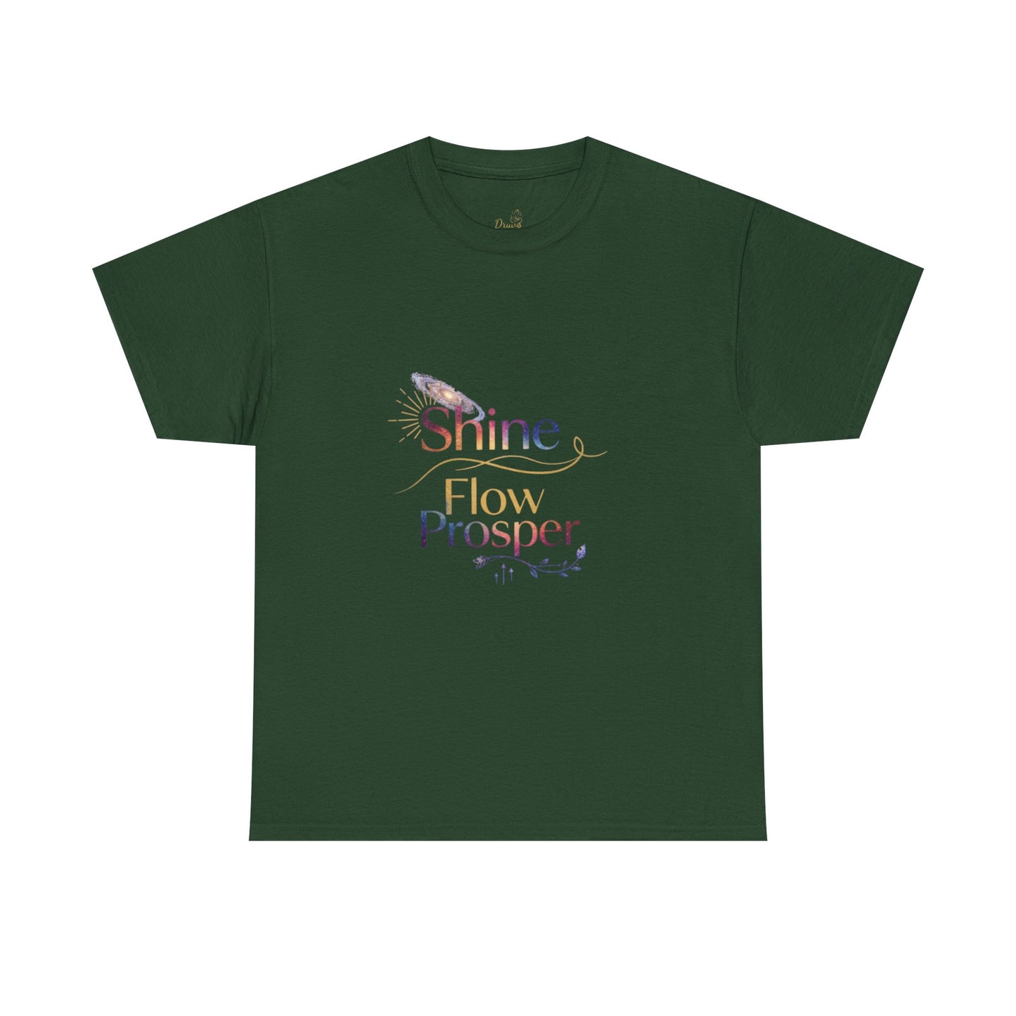 Shine Flow Prosper T-Shirt – Cosmic Manifestation Tee by Druvs
