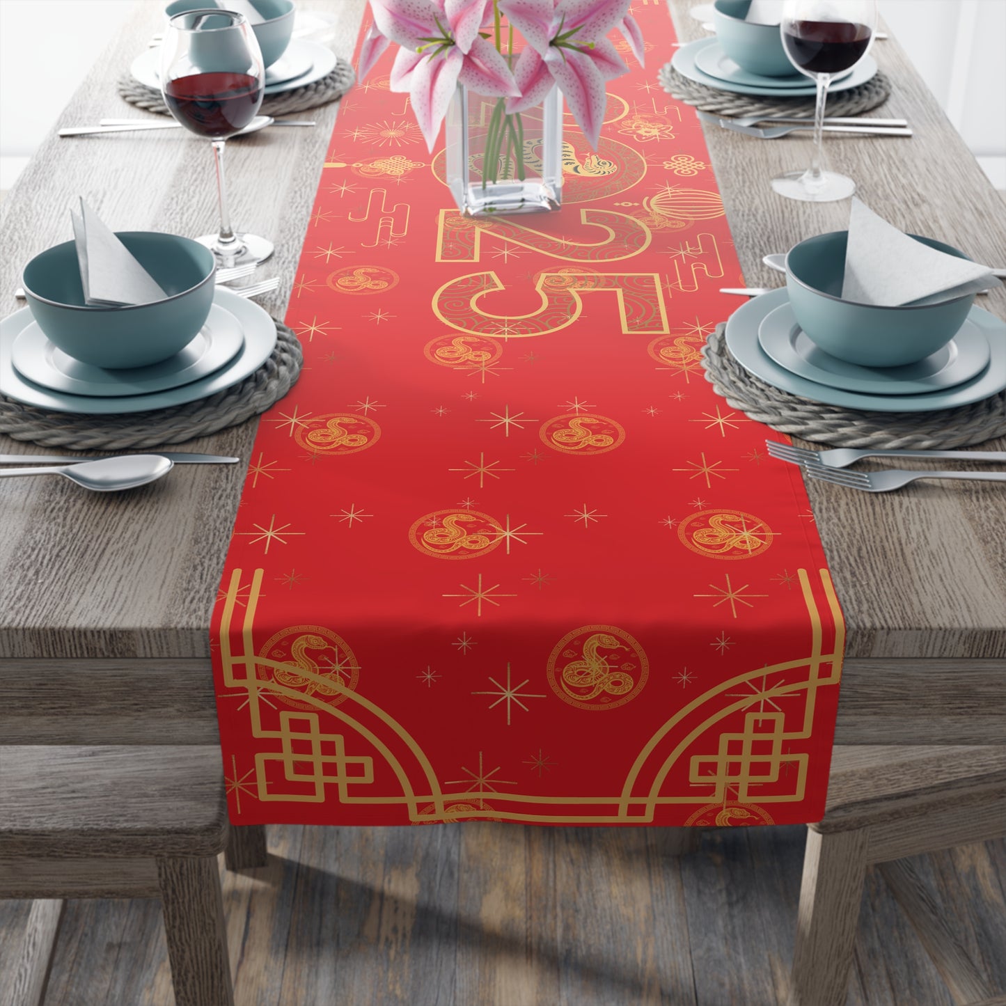 Chinese New Year Snake 2025 Table Runner