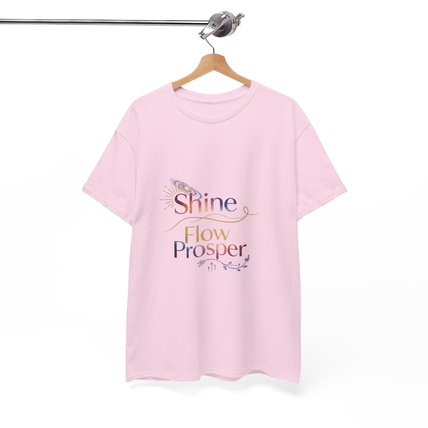 Shine Flow Prosper T-Shirt – Cosmic Manifestation Tee by Druvs