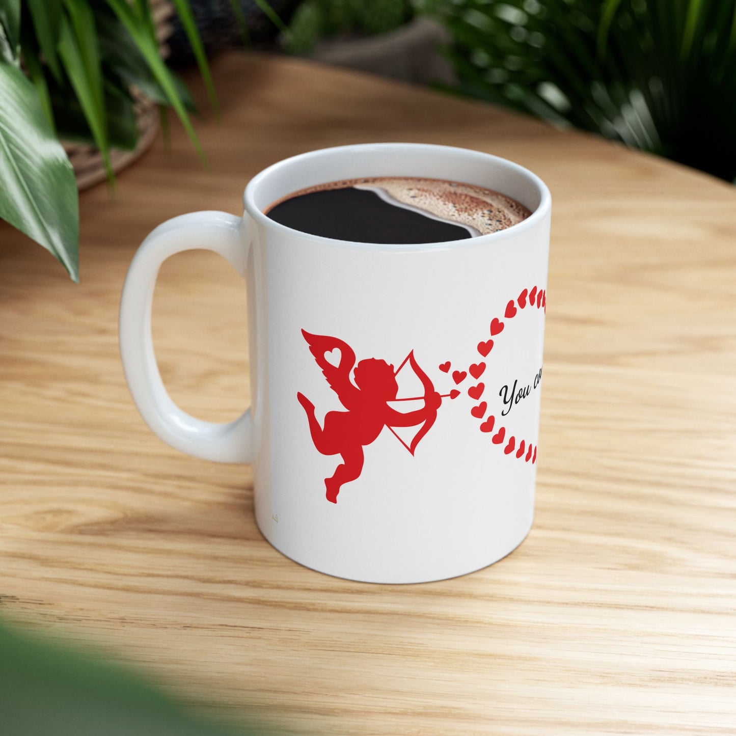 You Complete Me Mug – Valentine's Day Ceramic Cup with Cupid & Lovebirds