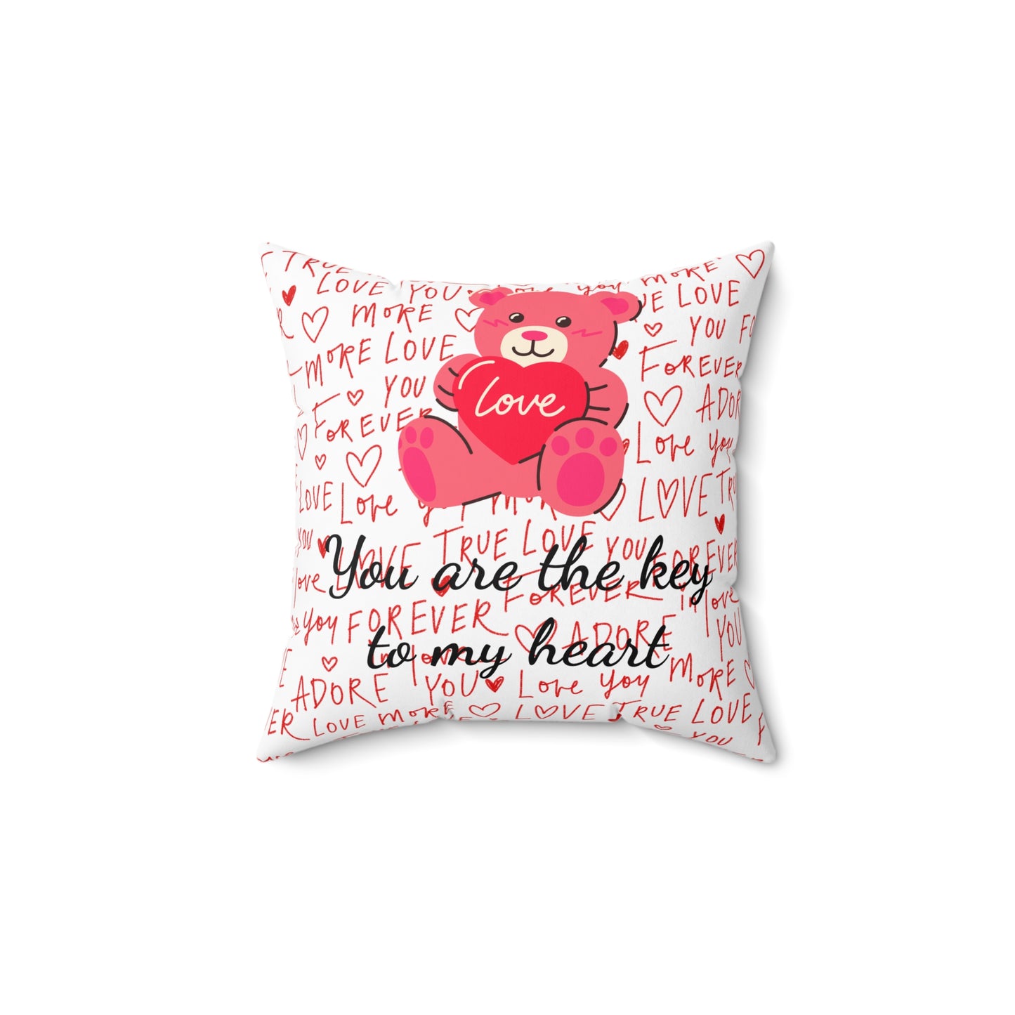 Valentine’s Day Love Cushion – You Are the Key to My Heart Teddy Pillow