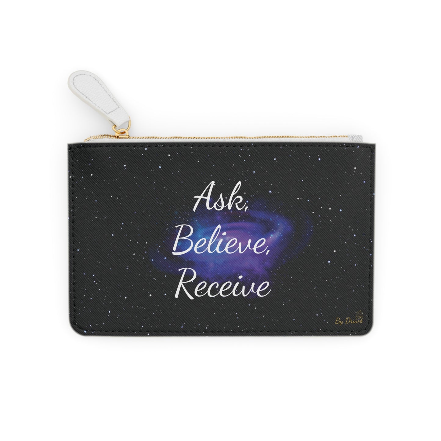 Mini Clutch Bag with Ask Believe Receive , Gift Idea