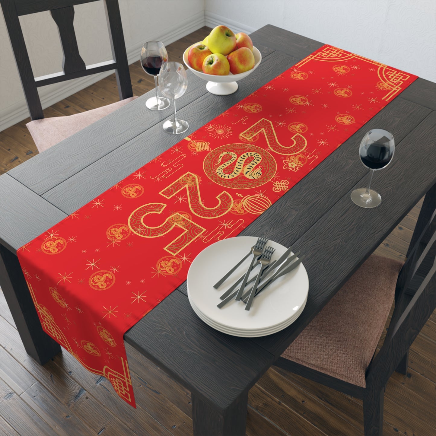 Chinese New Year Snake 2025 Table Runner
