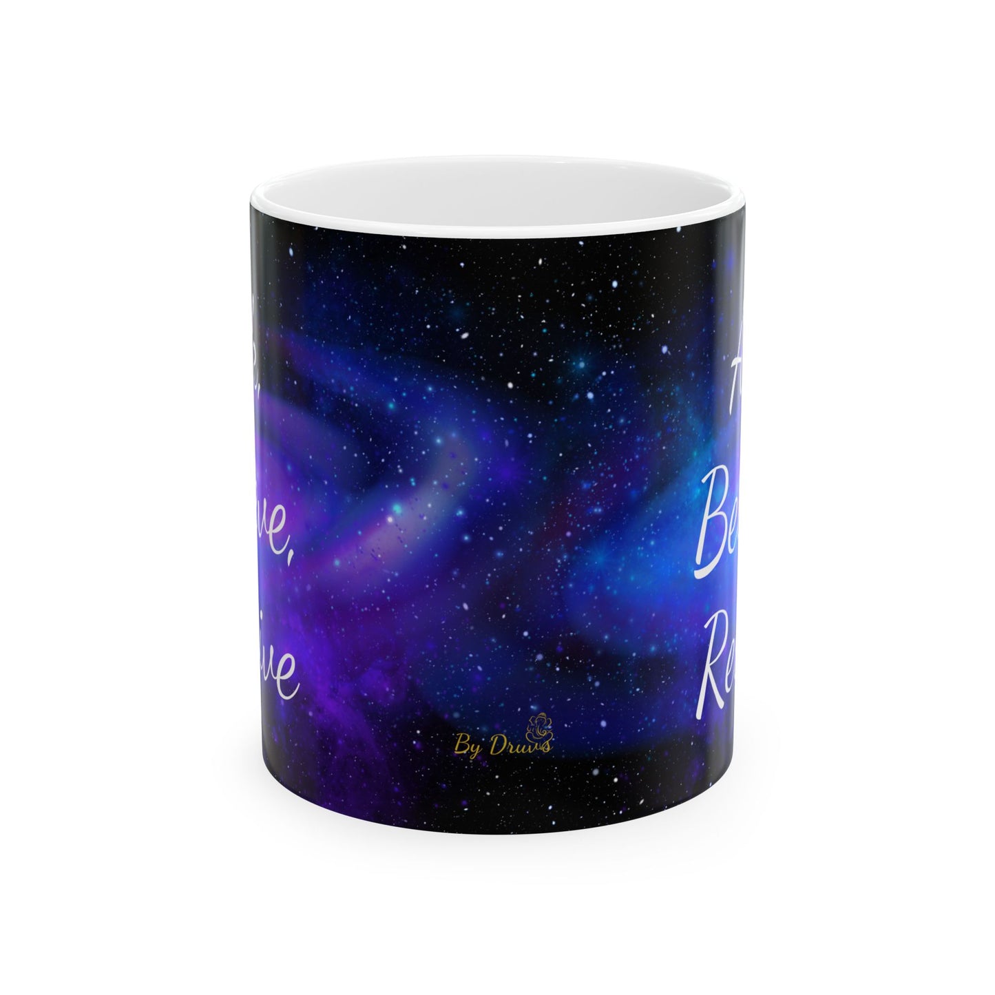 Ask. Believe. Receive. Mug – Galaxy Manifestation Coffee Cup | Druvs
