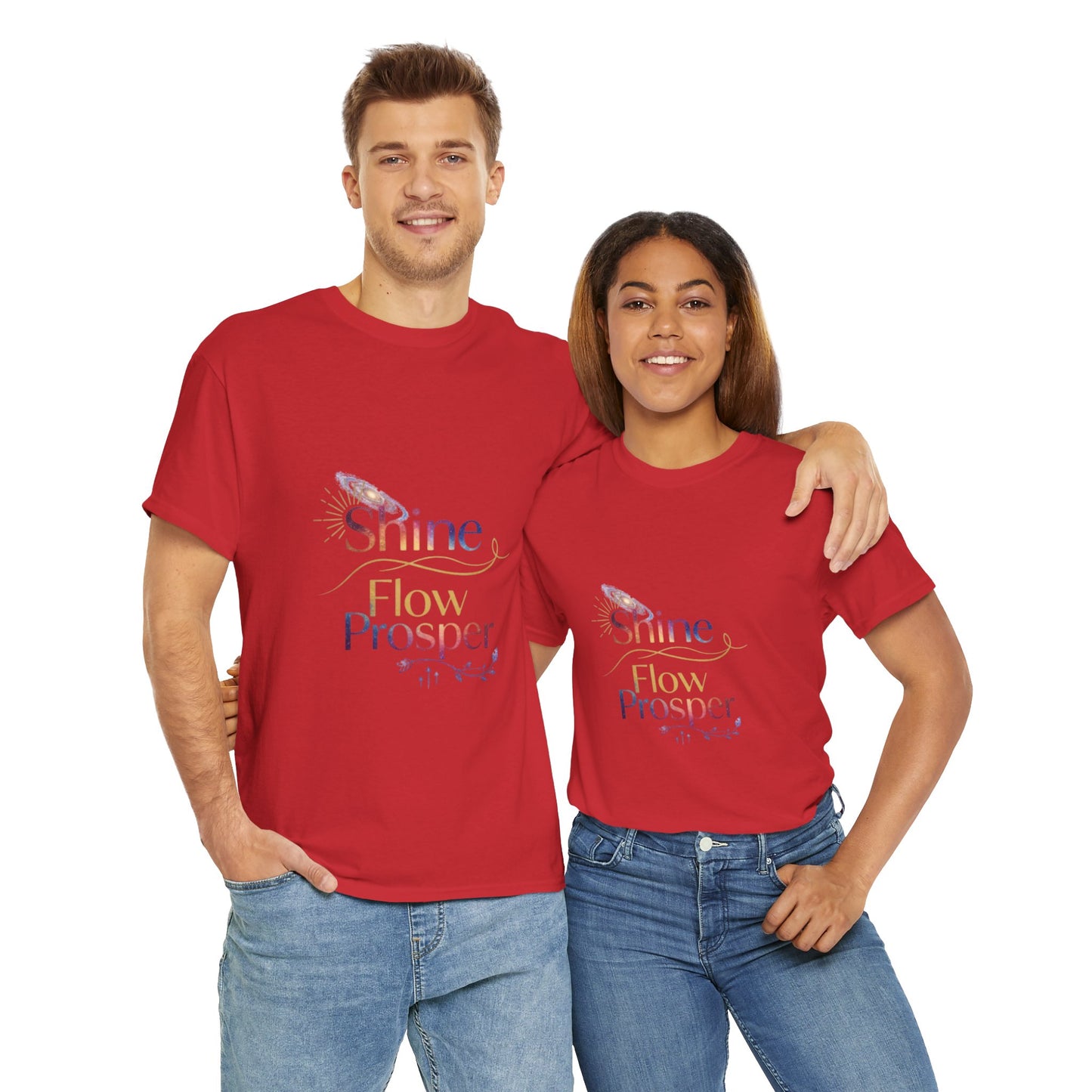 Shine Flow Prosper T-Shirt – Cosmic Manifestation Tee by Druvs