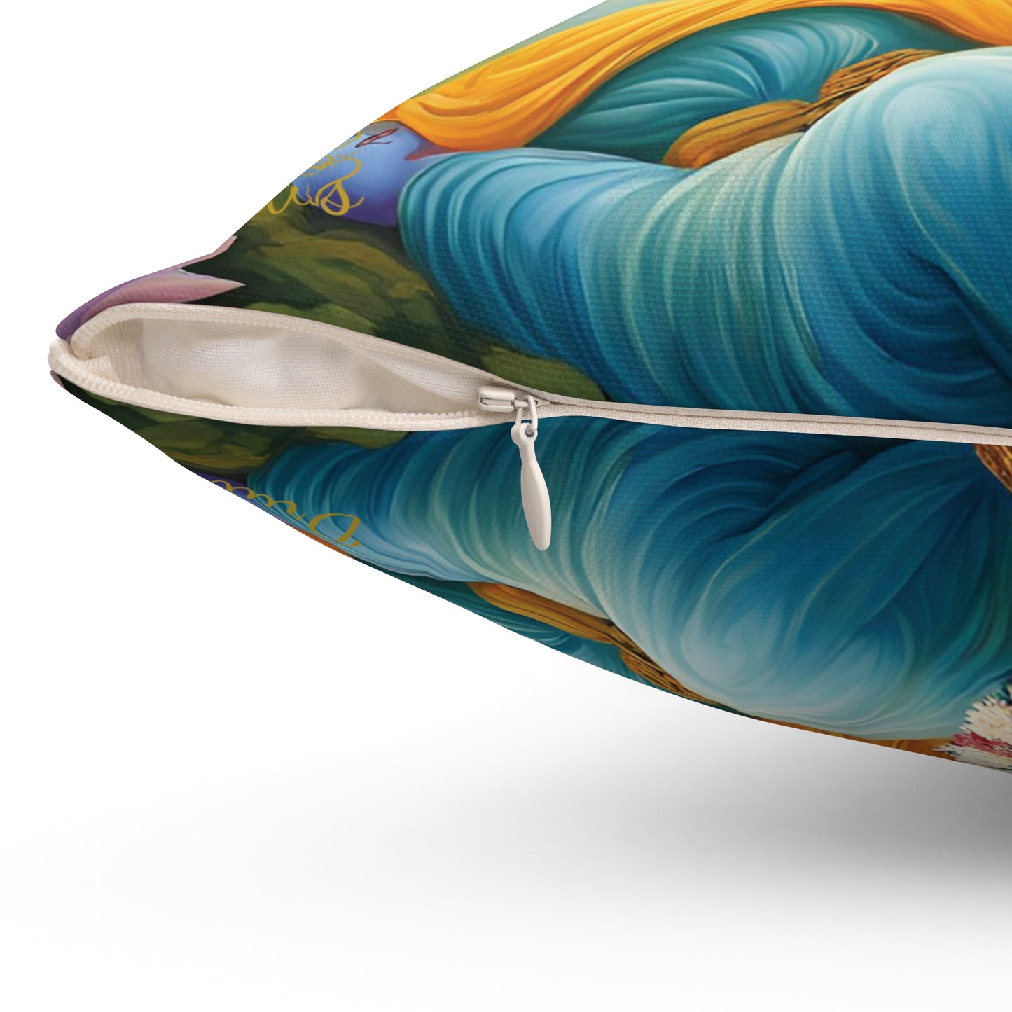Lord Krishna Playing Flute Cushion Pillow – Spiritual Home Decor