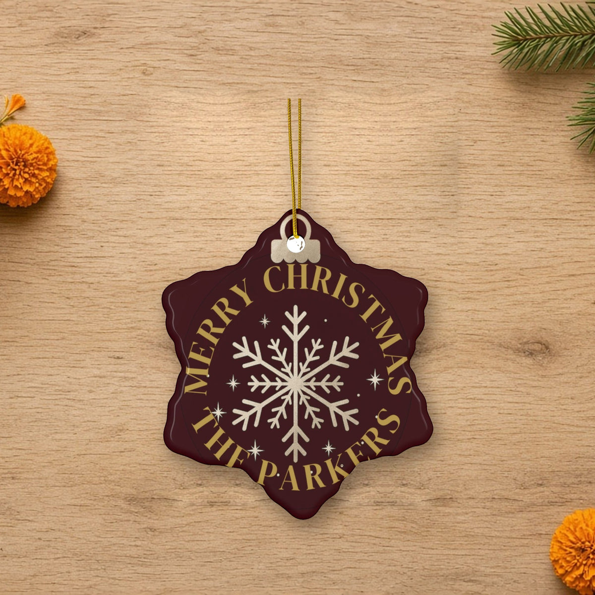 custom snowflake christmas ornament