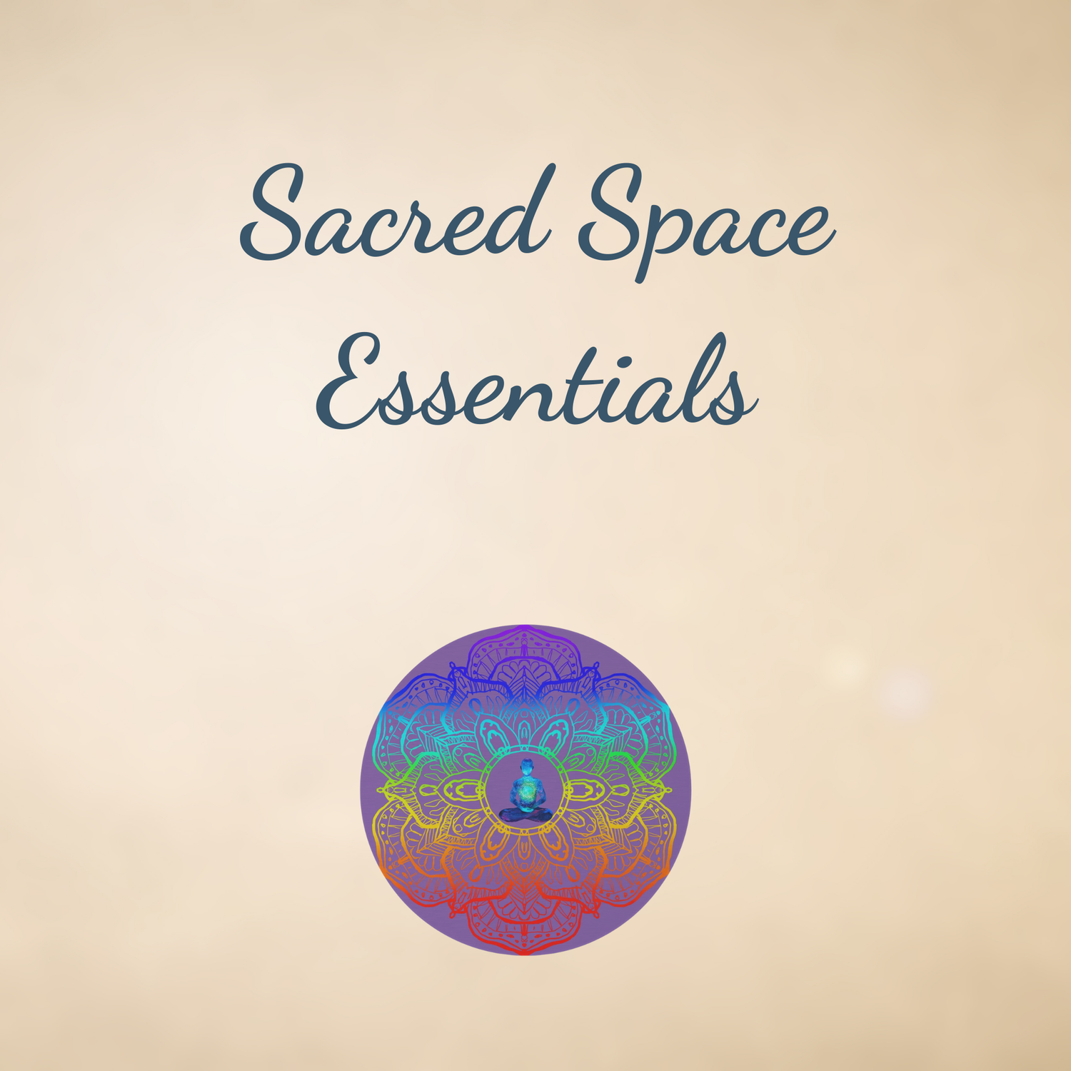 A cozy meditation setup with spiritual pillows, a soft blanket, and neutral-toned decor, featured in the Sacred Space Essentials collection by Druvs for creating peaceful home sanctuaries.