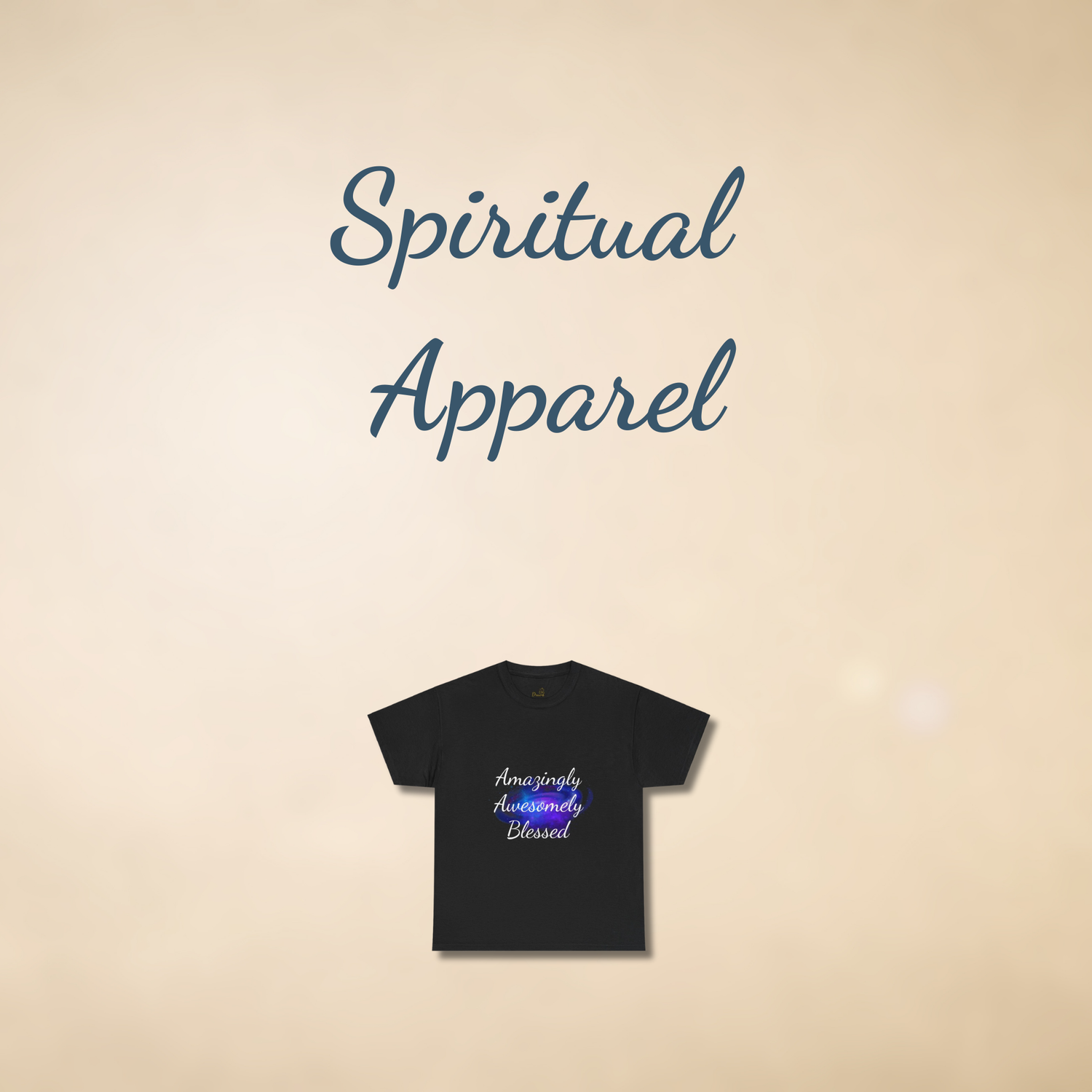 A square image featuring manifestation-themed spiritual apparel from Druvs, including a cozy hoodie with the phrase 'Ask. Believe. Receive.', styled on a neutral background with elegant script overlay.