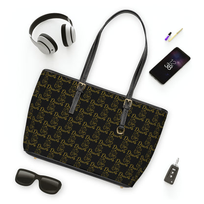 Druvs Monogram Shoulder Bag – Elegant Leather Tote | 100% PU