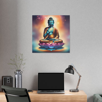 Vibrant Cosmic Buddha Canvas – Spiritual Wall Art for Zen Spaces