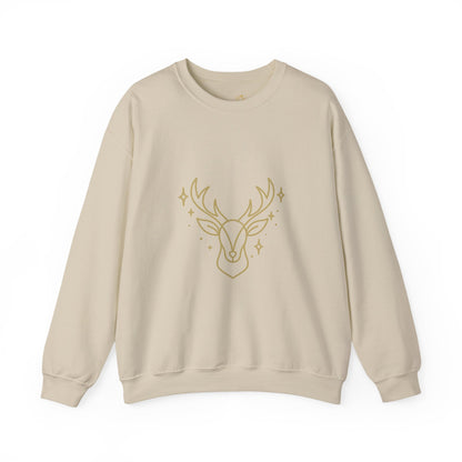 Minimalist Gold Reindeer Sweatshirt – Elegant Holiday Sweater