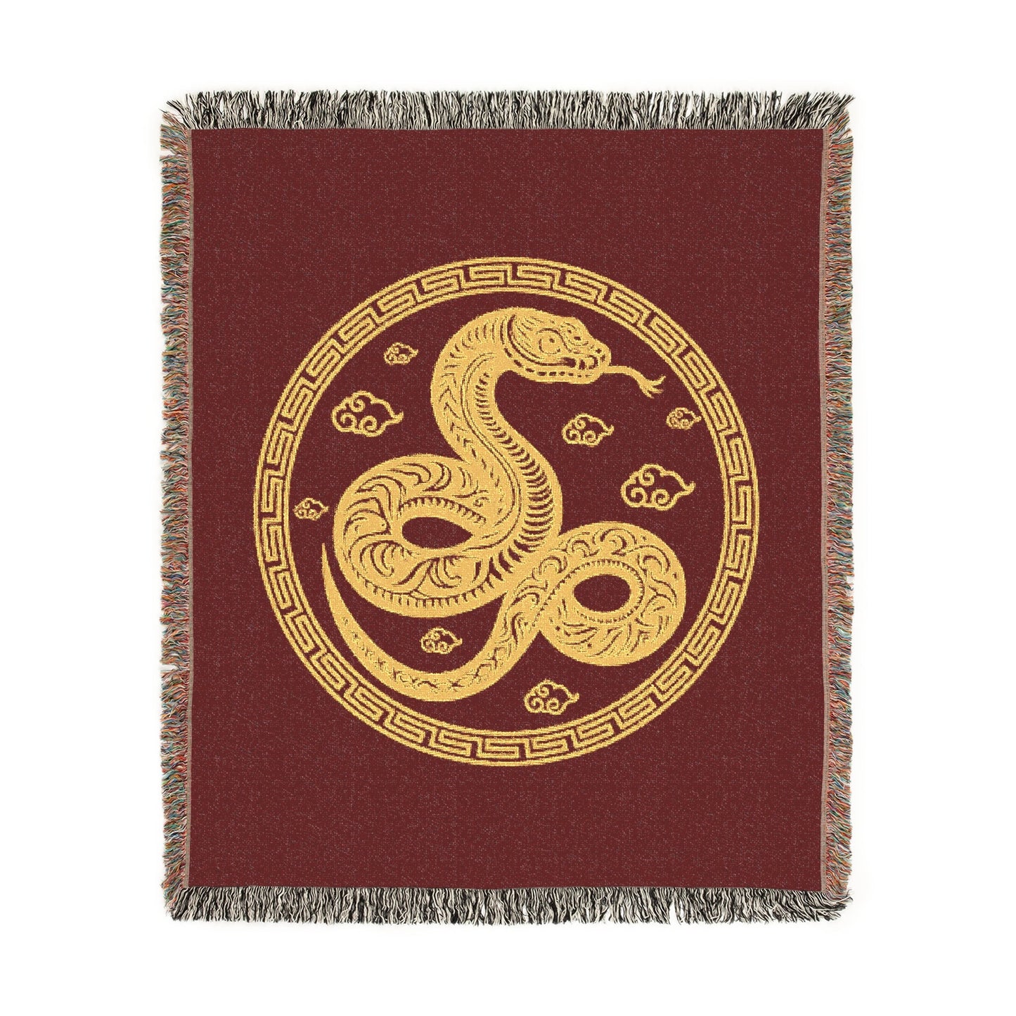 Woven Blanket - Red Snake Chinese New Year Design