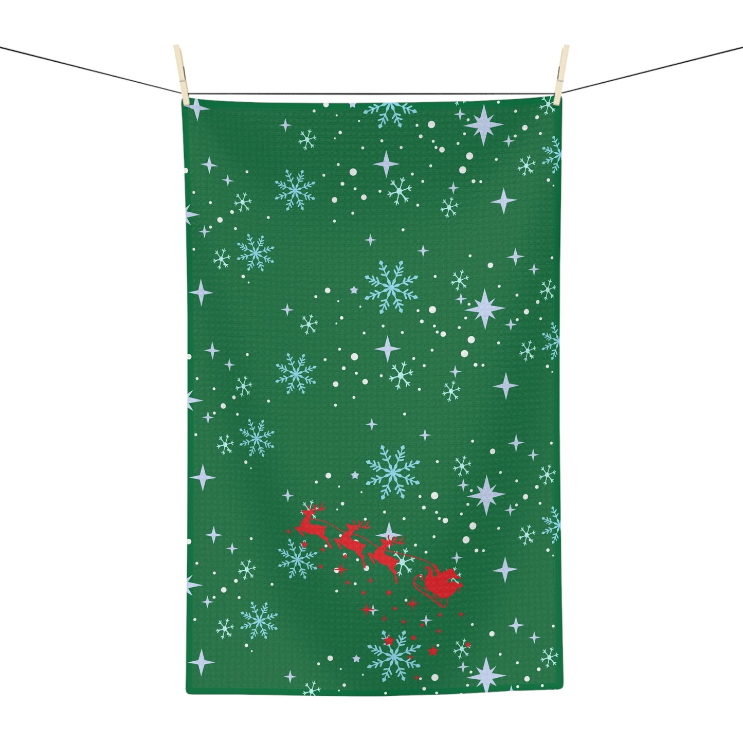 Festive Microfiber Tea Towel with Enchanting Snowflake Pattern, Christmas, Kitchen Towel