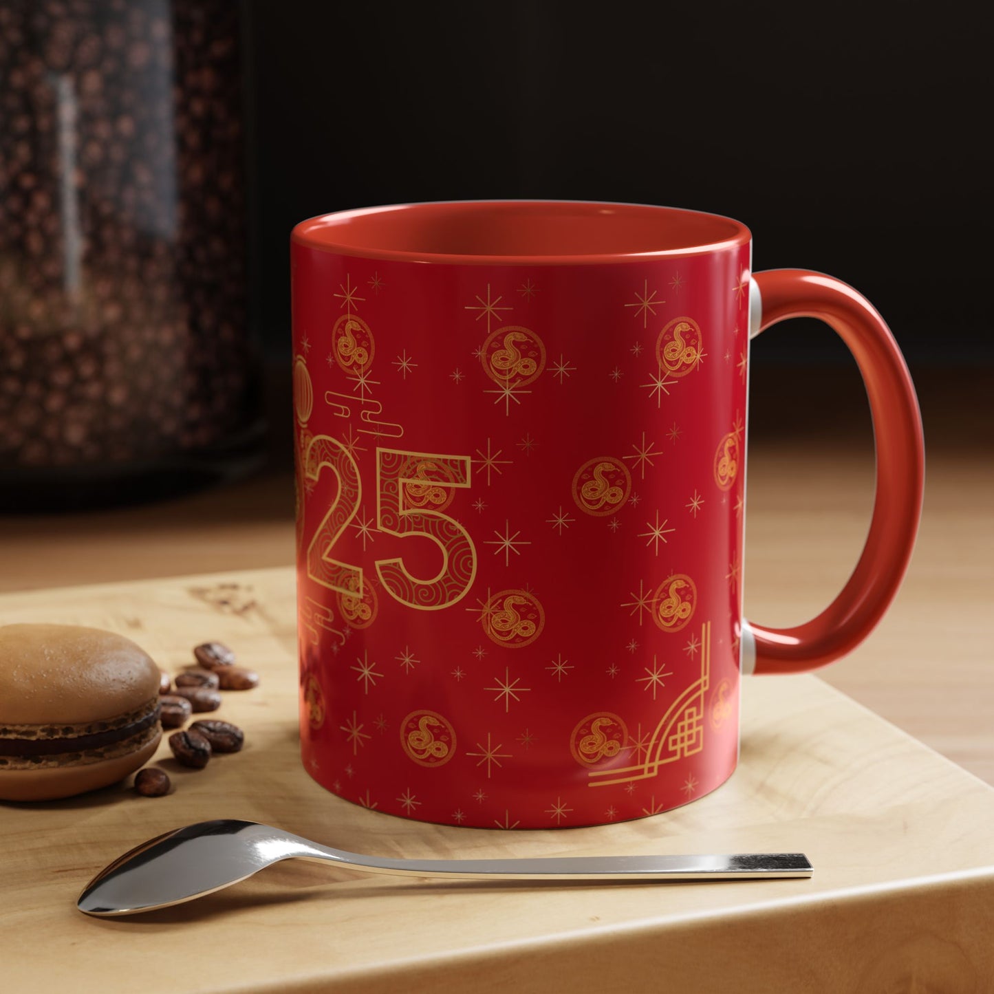2025 Chinese New Year Mug – Year of the Snake Red & Gold Ceramic Cup