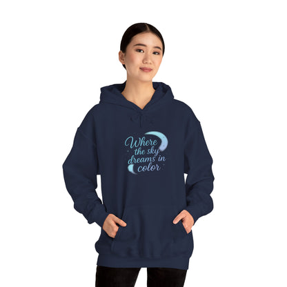 Where the Sky Dreams in Color – Cosmic Moon Hoodie