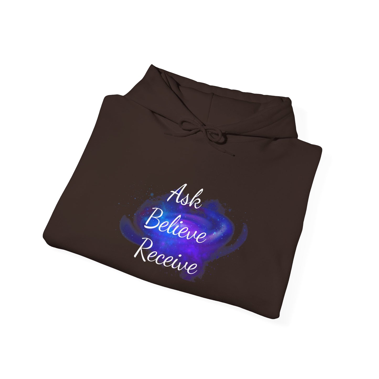 Ask Believe Receive Hoodie | Spiritual Manifestation Sweatshirt for Meditation & Mindfulness