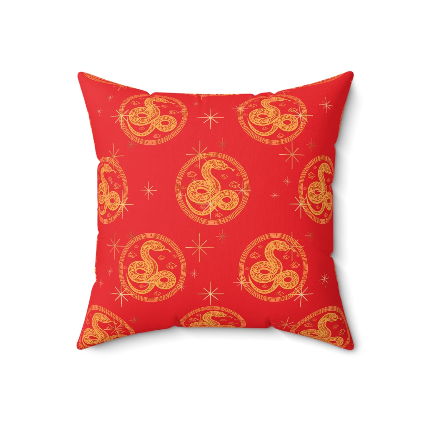 Square Pillow - Red Snake Design for Chinese New Year