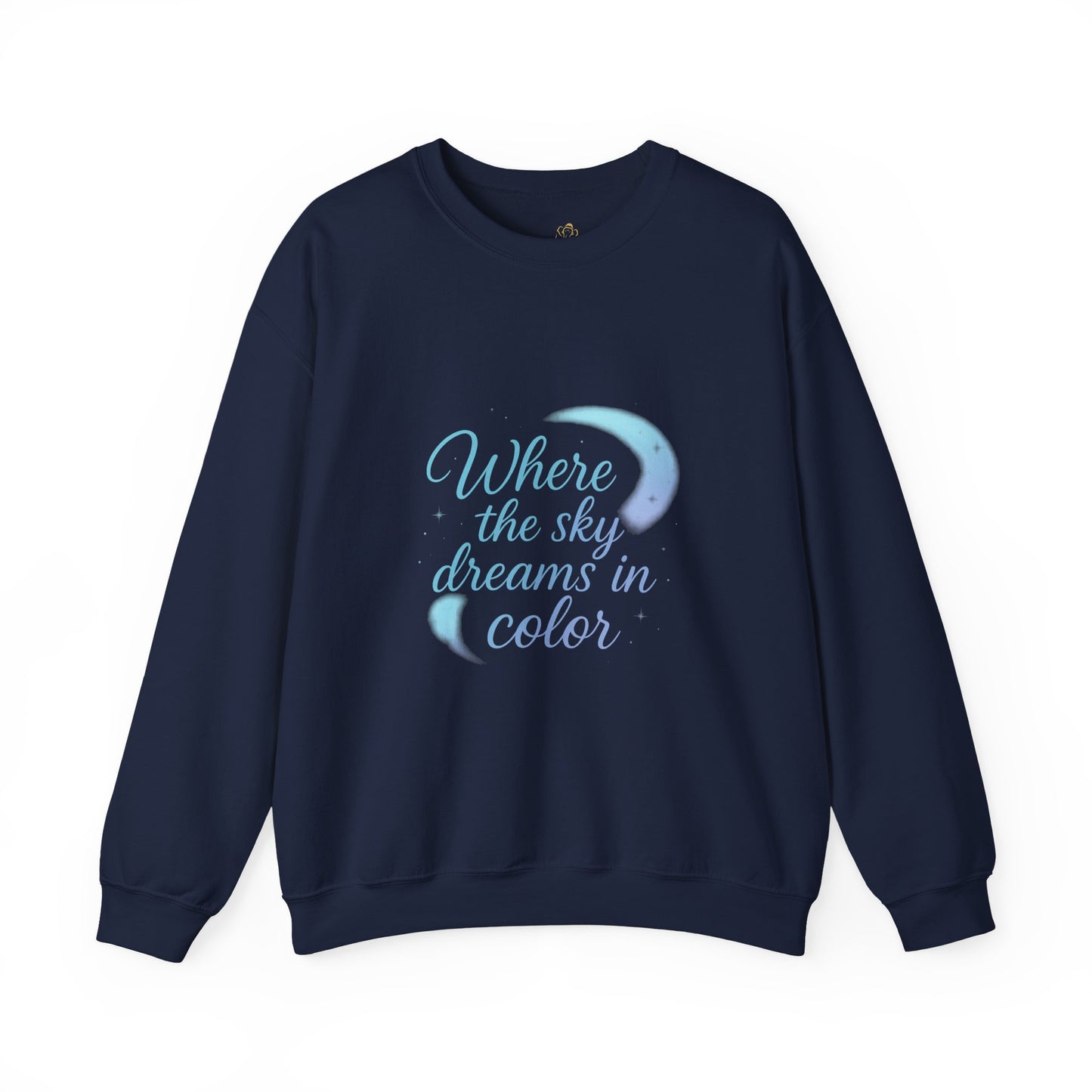 Where the Sky Dreams in Color – Celestial Moon Sweatshirt (Unisex, Multicolor Print)